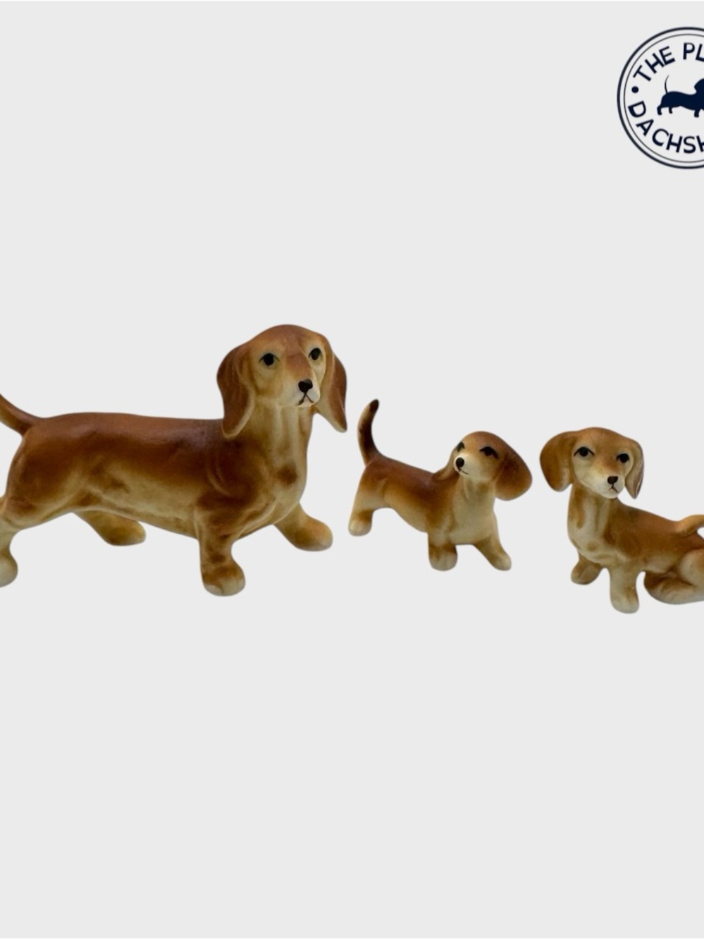 Vintage Bone Dachshund Set